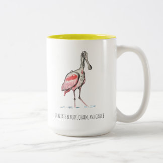 Taza Bicolor Roseate Spoonbill Afirmations