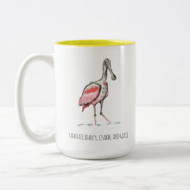 Taza Bicolor Roseate Spoonbill Afirmations
