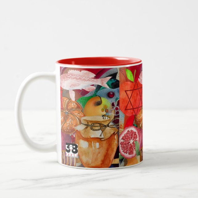 Taza Bicolor Rosh Hashanah Mug (Izquierda)