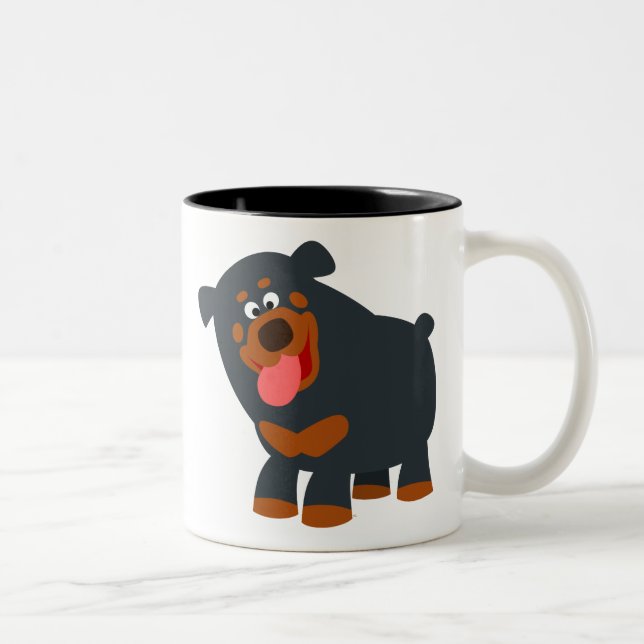Taza Bicolor Rottweiler de Personalizado de juego suave (Derecha)