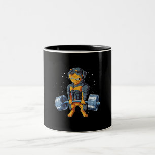 Taza Bicolor Rottweiler Halterofilia Funny Deadlift Men Fitnes