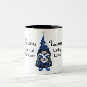 Taza Bicolor Rótulo Cute Taurus Gnome Zodiac