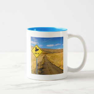 Taza Bicolor Rótulo de cerdo volador