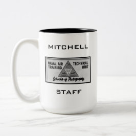 Taza Bicolor Rótulo de la escuela de fotografía naval #1, dos d