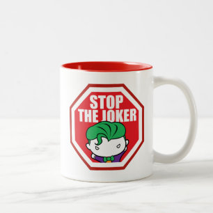Taza Bicolor Rótulo de la teoría "Detener al bromista"