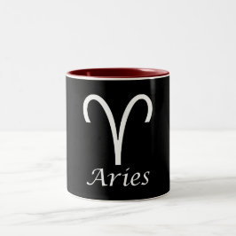 Taza Bicolor Rótulo del zodiaco del aries del `'
