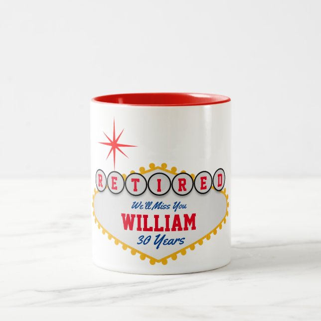 Taza Bicolor Rótulo retirado del estilo de Las Vegas (Centro)