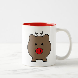 Taza Bicolor Roy el cerdo del navidad