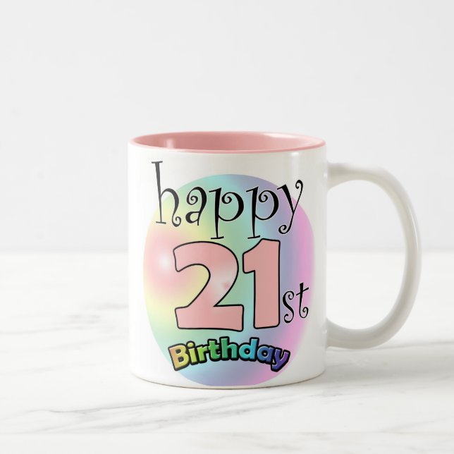 Taza Bicolor Roze Happy 21st Birthday (Derecha)