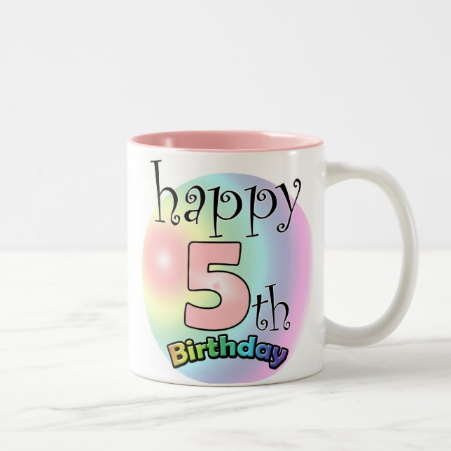 Taza Bicolor Roze Happy 5º cumpleaños (Derecha)