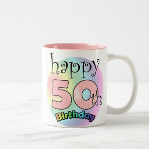 Taza Bicolor Roze Happy 50th Birthday