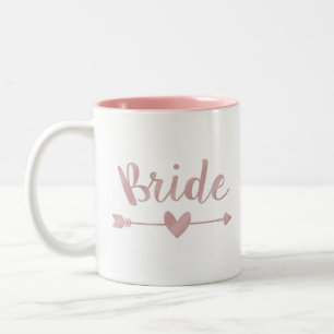 Taza Bicolor Rubefacción Novia Leer moderno Corazón rosa Person