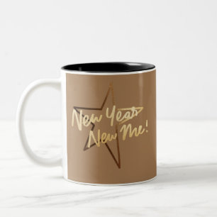 Taza Bicolor Rubor Brown Luxury Happy New Year & New Me 2022