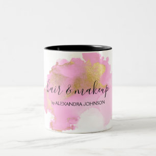 Taza Bicolor Rubor Pink and Relieve metalizado dorado Wash Girl