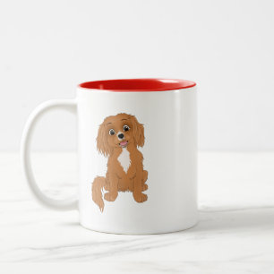 Taza Bicolor Ruby Cavalier Personalizado King Charles Spaniel