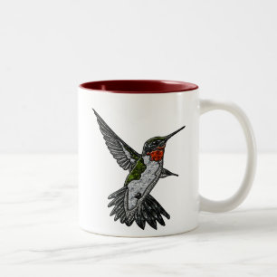 Taza Bicolor Ruby Throed Hummingbird