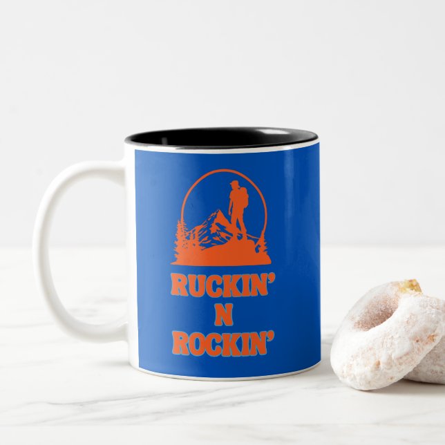 Taza Bicolor Ruckin' N Rockin' para The Rucking Hiker (Con donut)
