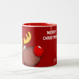 Taza Bicolor Rudolf Christmas Greetings