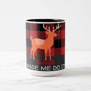 Taza Bicolor "¡Rudolph Me Hizo Hacerlo!" Café/té