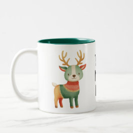 Taza Bicolor Rudolph’s Cocoa – Whimsical Reindeer Christmas