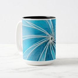 Taza Bicolor Rueda azul claro y plateada