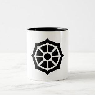 Taza Bicolor Rueda de Dharma (Budismo, hinduismo)