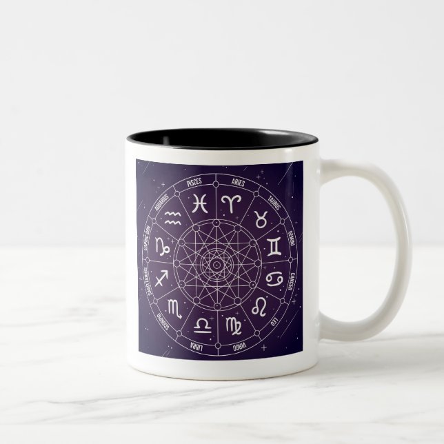 Taza Bicolor Rueda de la astrología Señales de estrella (Derecha)