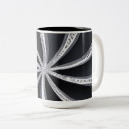 Taza Bicolor Rueda Negra y Plateada