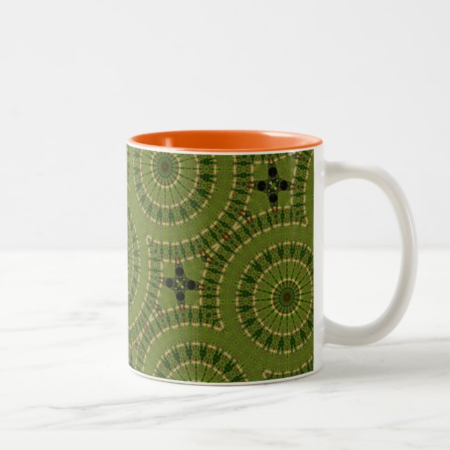 Taza Bicolor Rueda verde Mandala / Grünes Rad Mandala (Derecha)