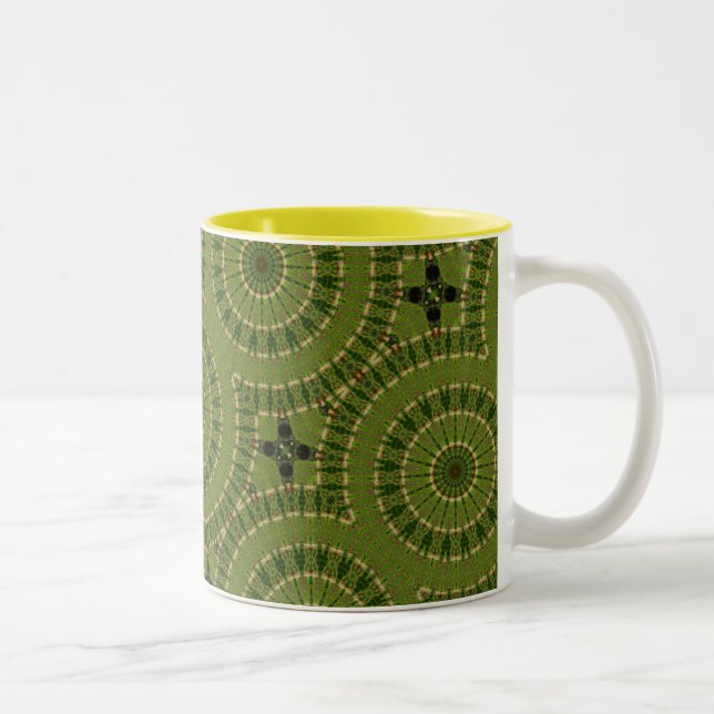 Taza Bicolor Rueda verde Mandala / Grünes Rad Mandala (Derecha)