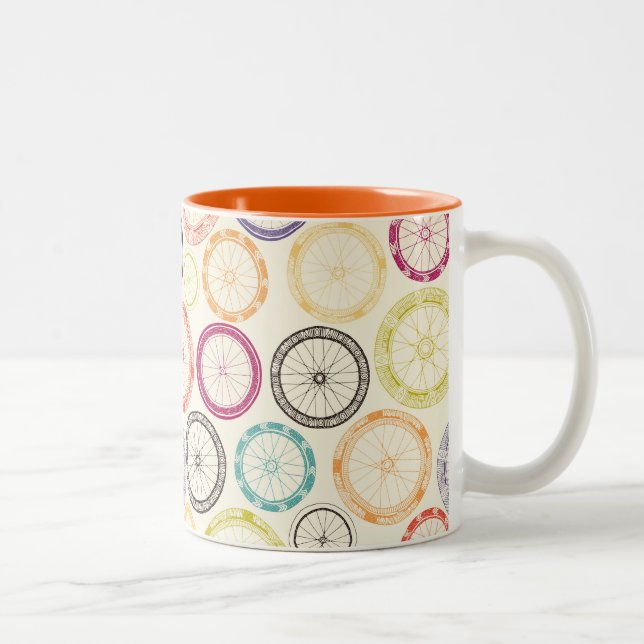 Taza Bicolor ruedas de bicicleta (Derecha)