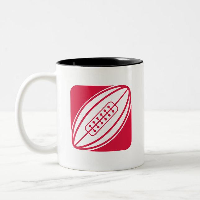 Taza Bicolor Rugby Rojo Crimson (Izquierda)