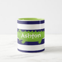 Rugby Stripes Alligator Mug Personalizado