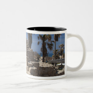 Taza Bicolor ruinas de Cesarea del puerto construido por Herode