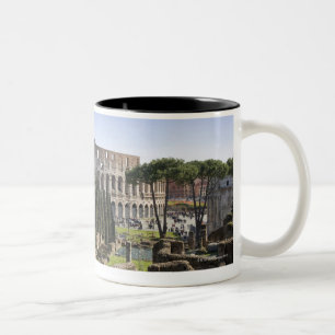 Taza Bicolor Ruinas del Colosseum romano de IL Palatino,