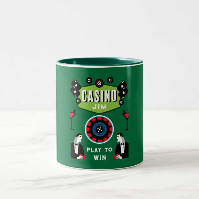 Taza Bicolor Ruleta de póquer de juegos de casino (Centro)