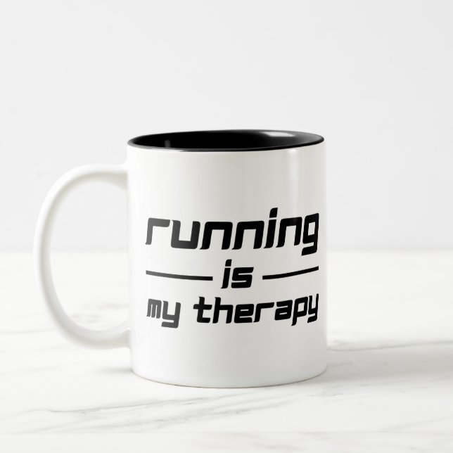 Taza Bicolor Running Is My Therapy (Izquierda)