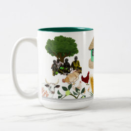 Taza Bicolor Rural African Background 