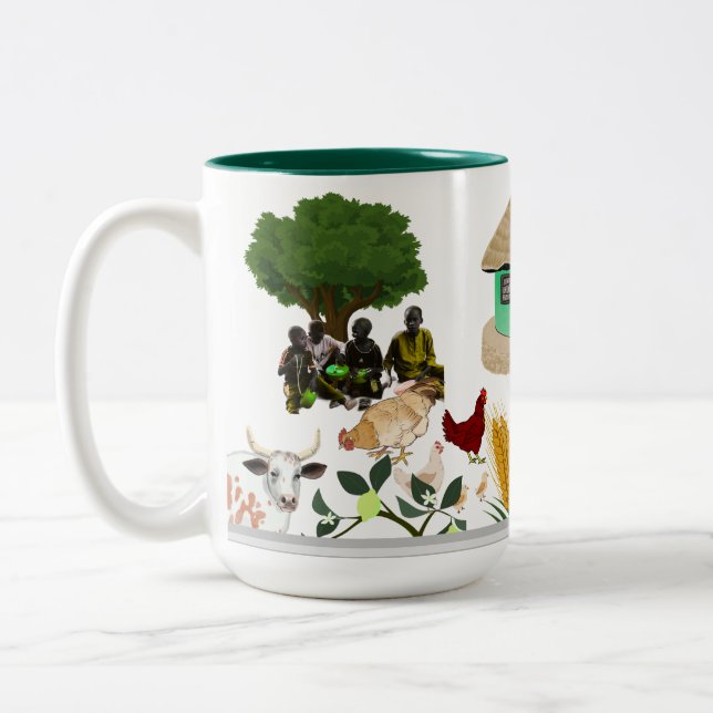 Taza Bicolor Rural African Background  (Izquierda)