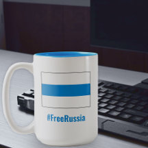 Rusia Libre - Inglés - Bandera Blanca Azul Blanca