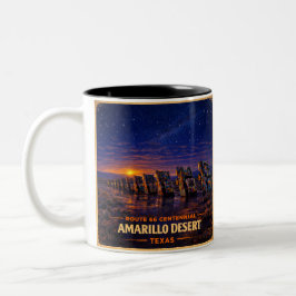 Taza Bicolor Ruta 66 Amarillo Estilo de Café del Desierto Regal