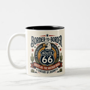 Taza Bicolor Ruta 66 Chicago Los Ángeles Águila Americana