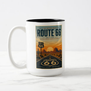 Taza Bicolor Ruta Retro 66 Arte del Desierto Centenario
