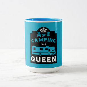 Taza Bicolor RV Camping Queen USA