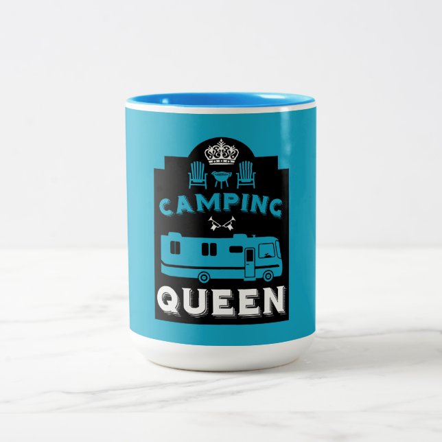 Taza Bicolor RV Camping Queen USA (Centro)