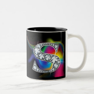 Taza Bicolor "S" Sonda de diamantes en barro arco iris