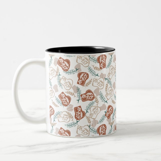 Taza Bicolor Sabroso patrón de pan tostado (Izquierda)