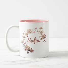 Taza Bicolor Safia Floral Mug