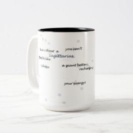 Taza Bicolor Sagittarius Zodiac Fun Text for Everyday or Gift