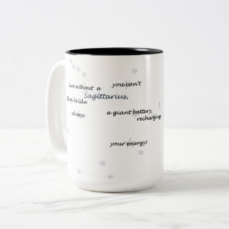Taza Bicolor Sagittarius Zodiac Fun Text for Everyday or Gift